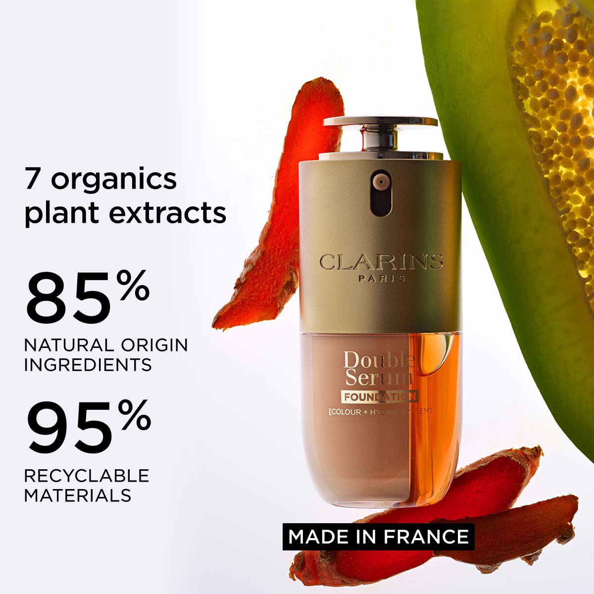 DOUBLE SERUM FOUNDATION - Hybrid and Glowy Serum Foundation | CLARINS®