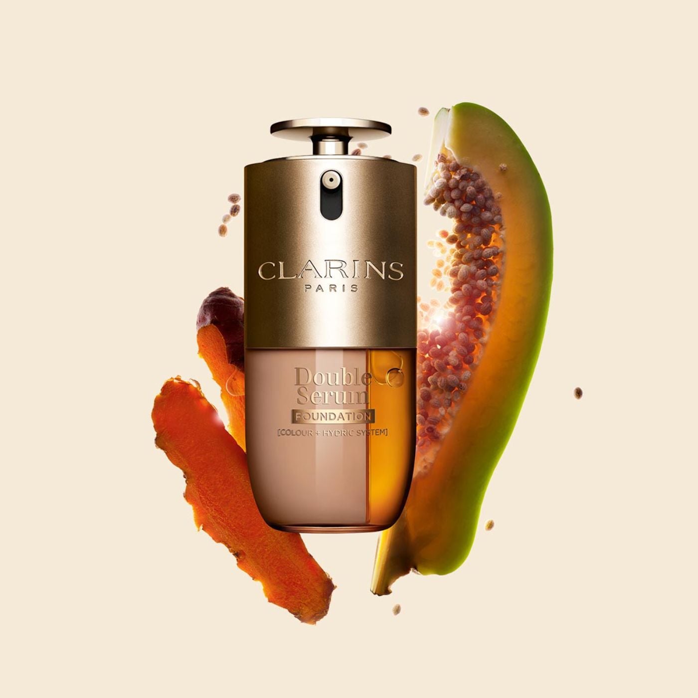 DOUBLE SERUM FOUNDATION - Hybrid and Glowy Serum Foundation | CLARINS®