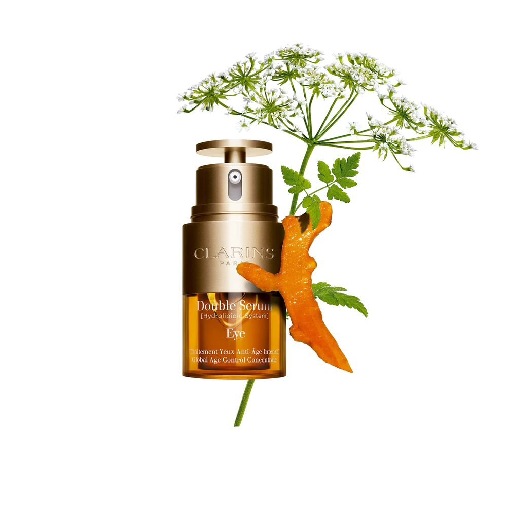 Double Serum Eye packshot with ingredients