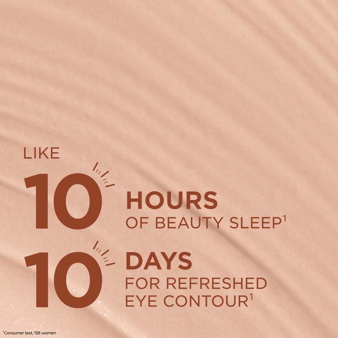 Concealer texture for a ten-hour beauty sleep effect and refreshed eye contour results in ten days for a rested look