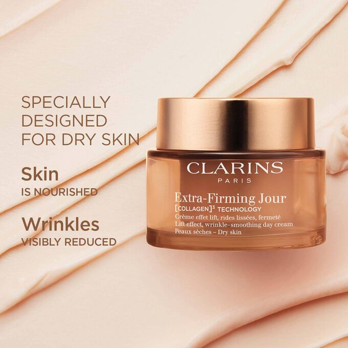 Packshot of the Extra Firming Day Cream for dry skin  to illustrate its visible wrinkle-reducing and highly nourishing effects
