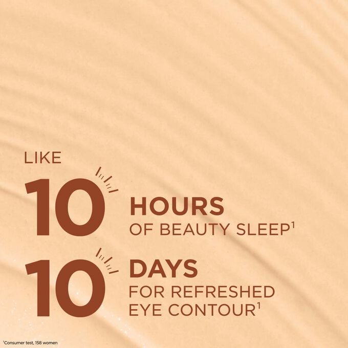 Concealer texture for a ten-hour beauty sleep effect and refreshed eye contour results in ten days for a rested look