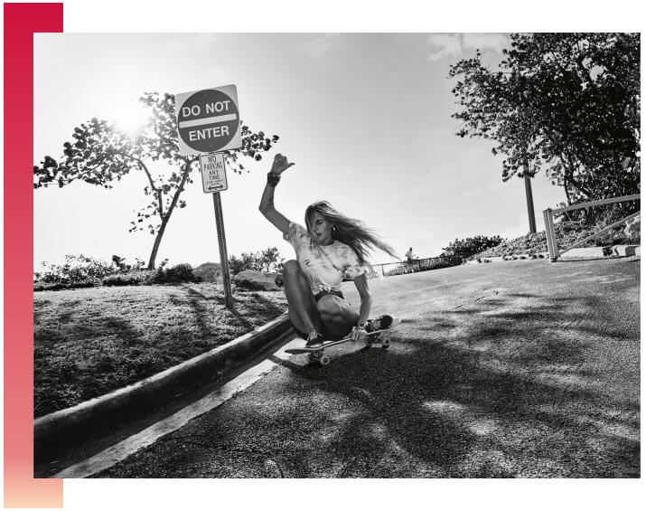 Woman skateboarding Woman skateboarding