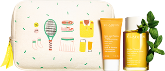 Photo of the Arthritis pouch with the Tonic Body Treatment Oil and the Tonic Herbal Bath
